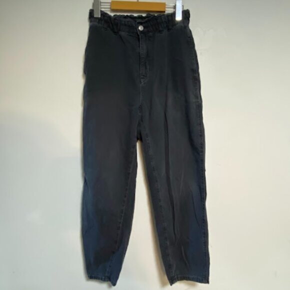 PILCRO Black Denim Paperbag Waist Women's Cropped Jeans Size 27 Petite - Picture 2 of 10